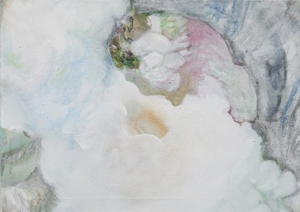 Toilet of Venus, 20x30cm, Acrylic, pencil and charcoal on canvas, 2023