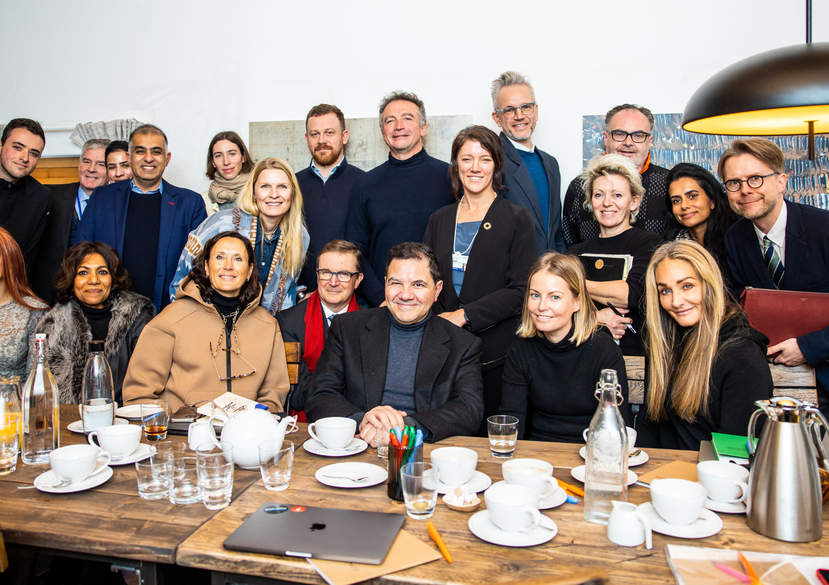 Roundtable: Accelerating the Systemic Fashion Industry Transition to a Just and Ecological Model. Organised by the RCA, Pangaia and the Leonardo Centre on Business for Society. World Economic Forum. Goals House. Davos, CH  Photo: Sam Churchill