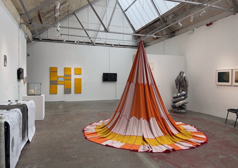 'Dare Mighty Things'. 2001-2022. 6m x 6m. Merinio wool, paracords. Installation at 'Hopscotch' Research Biennale, Copeland Gallery