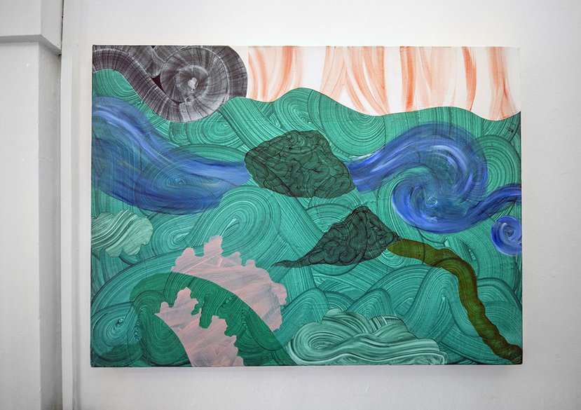 Vernacular install - Placard, 2024, acrylic on canvas