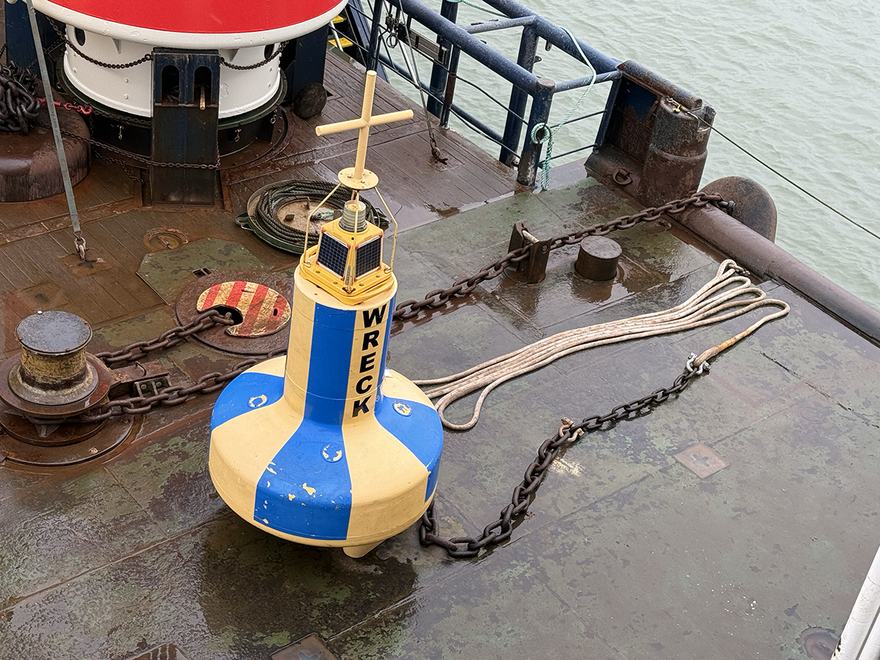 Image of an aid to navigation at Harwich depot where Trinity House services UK aids to navigation