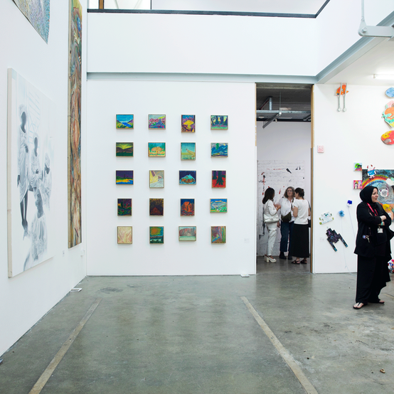 Visitors view works by MA Painting students at the RCA2026 Private View