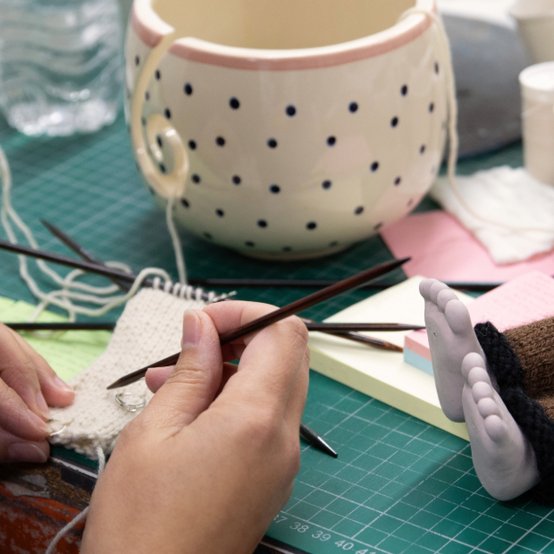 Behind the scenes of a Wallace & Gromit production at Aardman Studios. Courtesy of Aardman