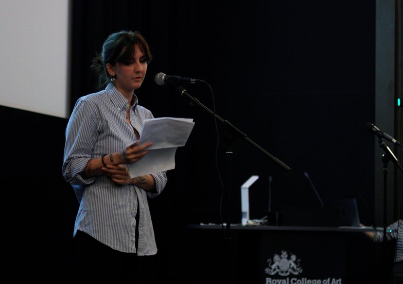 Writing students read excerpts from their work at RCA2024