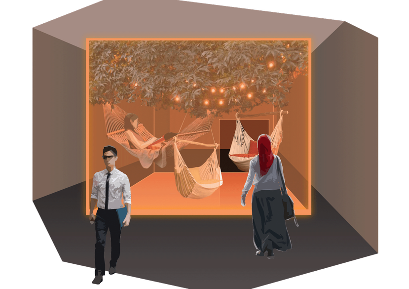 Concept visualisation for the OCC recreation area for short breaks during 12-hour shifts