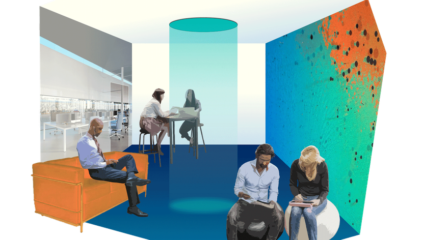 Concept visualisation for a cold light shower and dynamic screens, Juliette Poggi