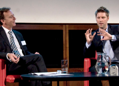 Christopher Bailey with Vice-Chancellor Dr Paul Thompson