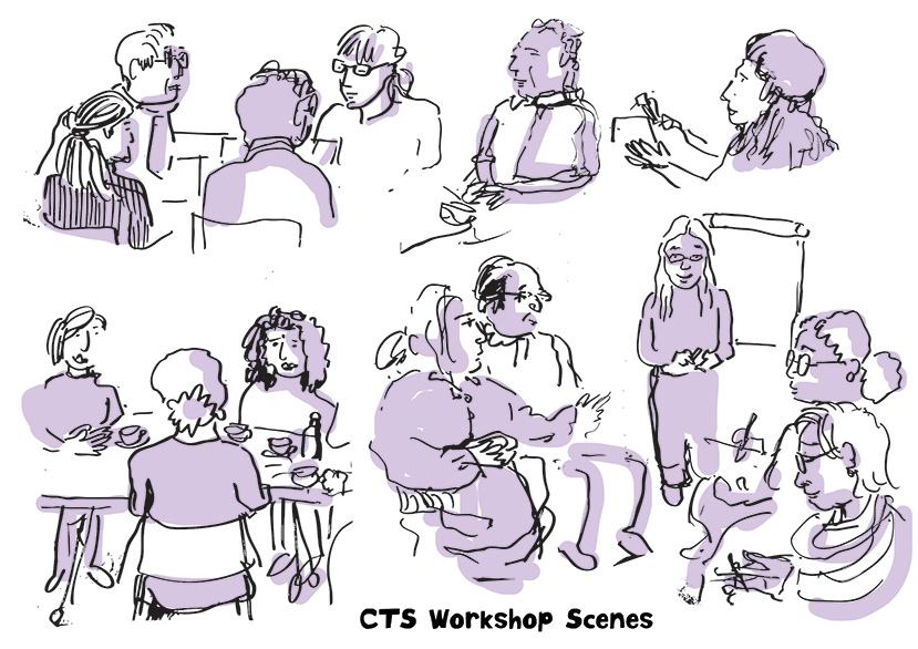 Illustration of scenes from The Places We Go workshop. Ben Connors (illustrator).