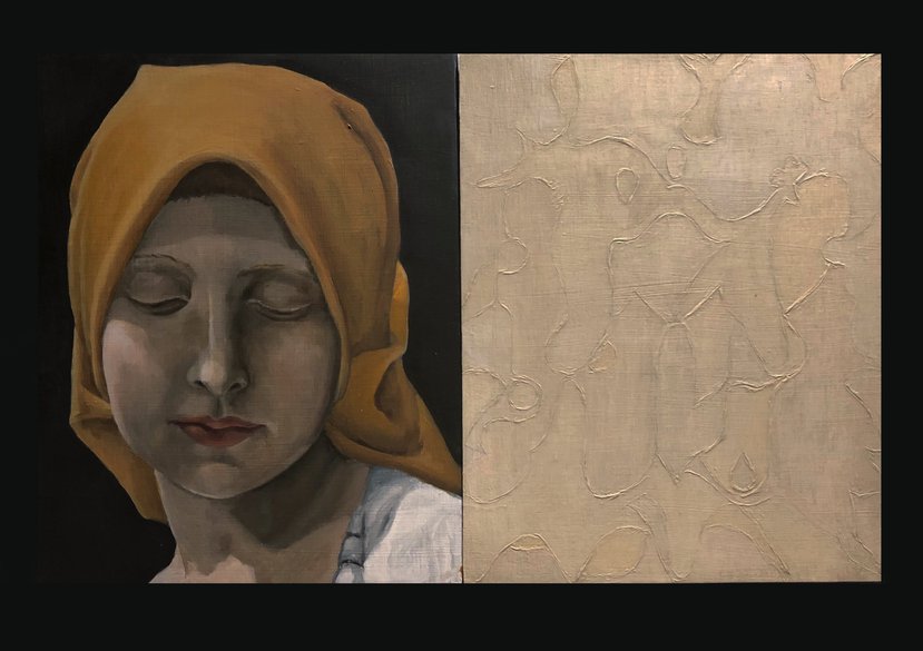 Prosopopoeia (Dalou, unknown Van Gogh25 x 40 cm, oil on board, 2019