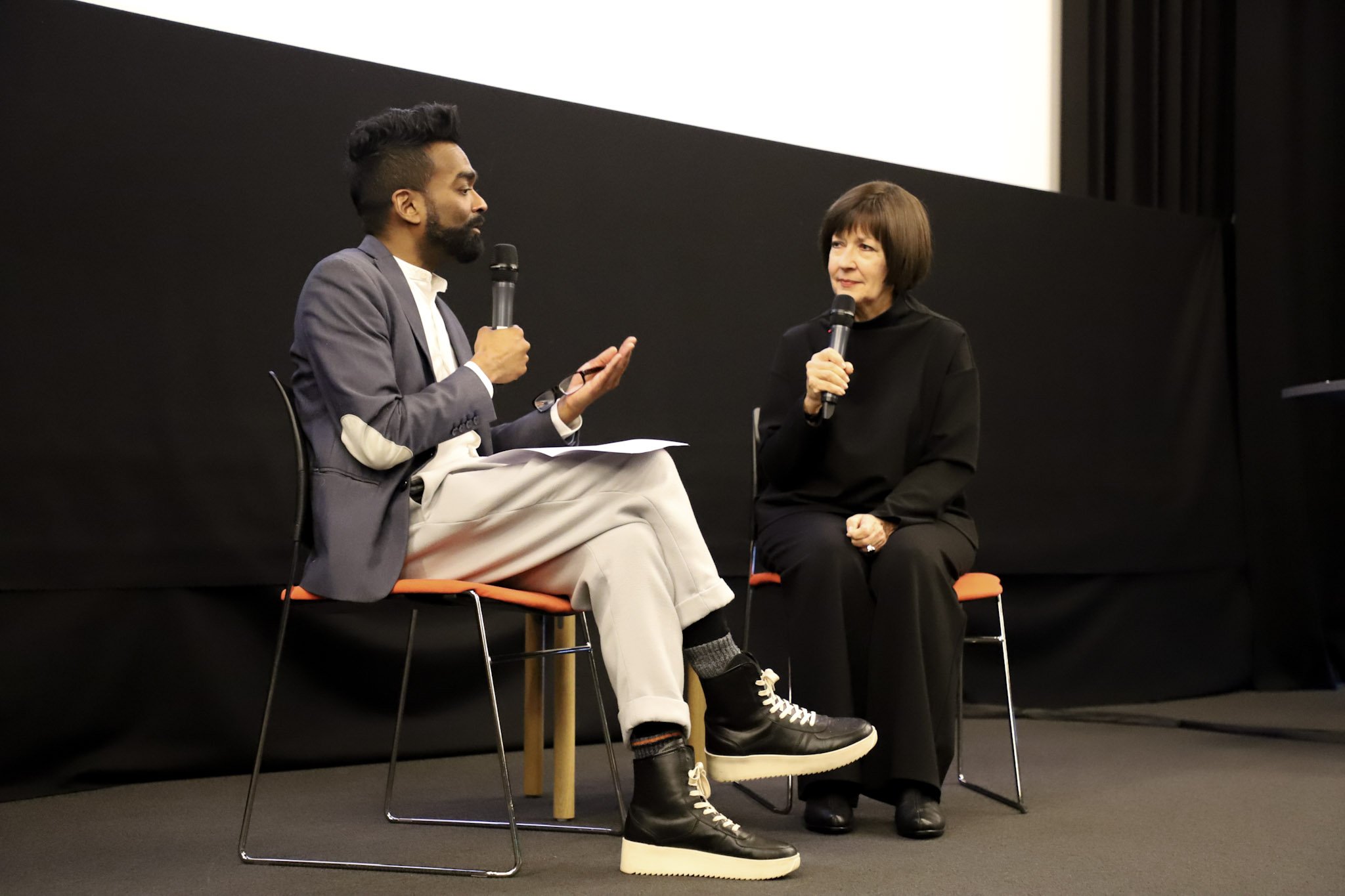 Patricia Moore in conversation with Rama Gheerawo at the RCA