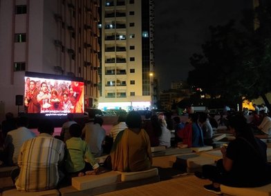'Last Evenings On Earth', Sharjah Architecture Triennial 2019.  Film screening in Um-Tarafah. Photo: Farah Alkhoury.