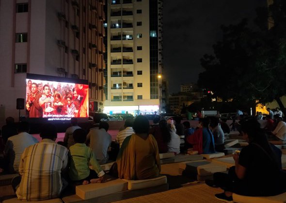 'Last Evenings On Earth', Sharjah Architecture Triennial 2019.  Film screening in Um-Tarafah. Photo: Farah Alkhoury.
