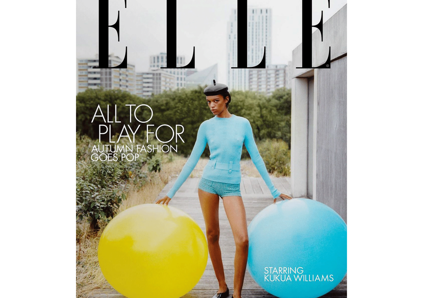 Elle magazine cover with Kukuá Williams wearing House of Flora hat