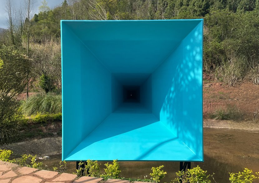 “Another World” Sound-art sculpture by Ronnie Deelen at DNBeta digital nomad community in Ziyang, China. Photo by Ronnie Deelen.