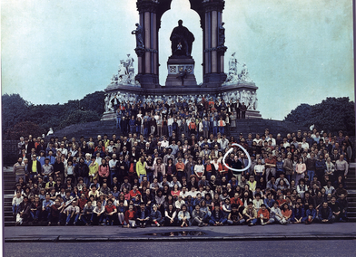 Students by Albert Memorial 1970s